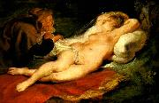 Peter Paul Rubens angelica och eremiten painting